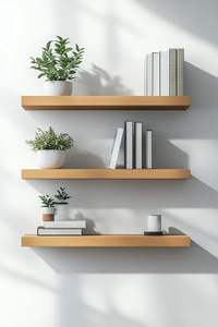 Étagères flottantes en bois en gros, fabrication directe d'usine, finition lisse, bonne qualité artisanale - Product Image 2