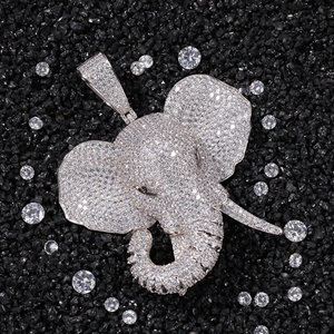Pendentif de laboratoire en argent sterling 925 VVS Diamond Custom Hip Hop Style Animal Face Fine Jewelry - Product Image 1