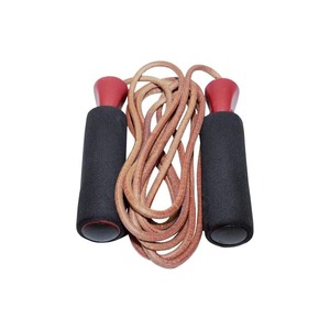 Corde à sauter solide personnalisée en cuir de vachette, poignées en bois, poids lourd pour adultes, corde à sauter - Product Image 1