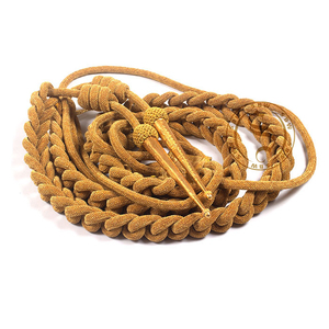 Custom High Quality 100% <b>Polyester</b> Aiguillettes Pleated Metal Braided <b>Lanyards</b> Logo-Printed Coated Finish for Garments Uniforms - Product Image 5