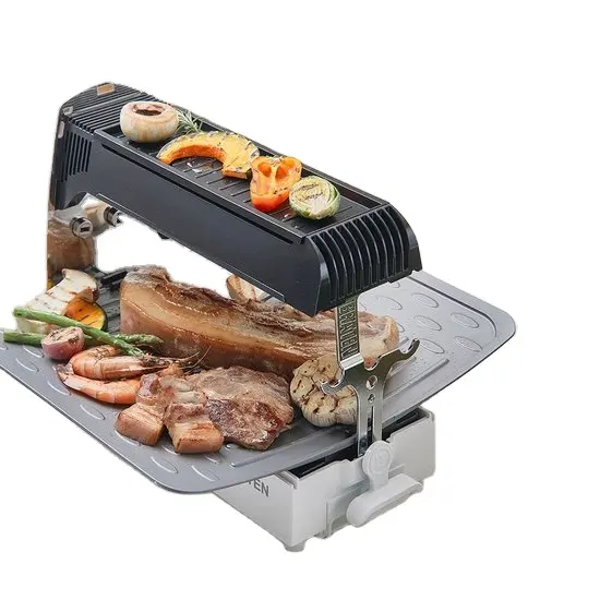 Bbq Butaangas Gasgrill Binnenshuis Rookloze Grillpan Draagbare Barbecue Handige Braadmachine Korea Braten