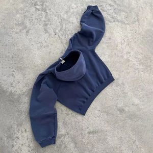 Sweat-shirts à capuche pour hommes personnalisés de haute qualité, style streetwear, fermeture éclair, coupe ample, 100% coton molletonné, molleton d'hiver, sweat-shirts décontractés pour hommes - Product Image 6