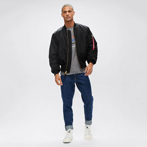 Blouson aviateur 100% en soie personnalisé avec col montant High Street Style Street Wear saison d'hiver avec poche latérale sur les manches - Product Image 3