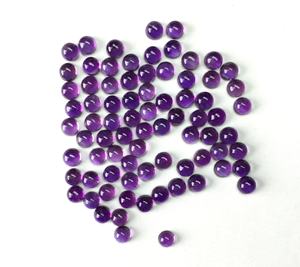 Buena calidad, 3mm, 4mm, amatista Africana Natural redonda, cabujón liso, piedras preciosas sueltas calibradas para la fabricación de joyas, certificado IGI - Product Image 2