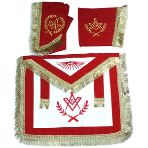 2025 Premium calidad Master Mason Blue Lodge Regalia Set rojo y blanco con flecos bajo MOQ OEM servicio personalizado - Product Image 1