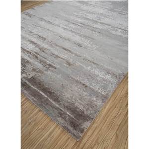 Alfombra Uvenuti de Lana y Seda de Bambú Tejida a Mano, Color Marfil, LRB-5003, Rectangular, Abstracta, para Dormitorio, Hecha a Mano con Técnicas de Viscosa - Product Image 2