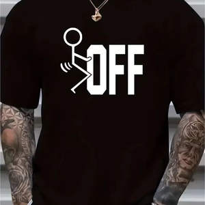 Camiseta gráfica de estilo veraniego audaz para hombre, camiseta ligera, camiseta informal de manga corta con cuello redondo, ajuste cómodo para uso diario - Product Image 5