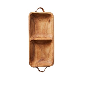Plateaux décoratifs en forme de feuille attrayante sensation de toucher du bois lisse usine approvisionnement direct plateau en bois de service pour plateau de service de boissons - Product Image 2