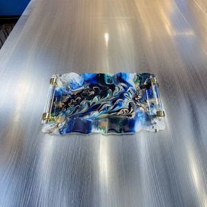 ถาดเรซิ่นหรูหรา ถาดตกแต่งทันสมัยสำหรับโต๊ะกาแฟ งานแต่งงาน ใช้เสิร์ฟอาหาร เครื่องดื่ม ไวน์ น้ำ - Product Image 6