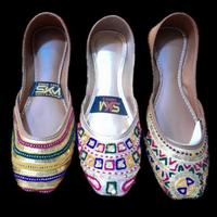 Chaussures Khussa pour femmes Premium Chaussures plates brodées cousues à la main Tendance de la mode-Offres de gros