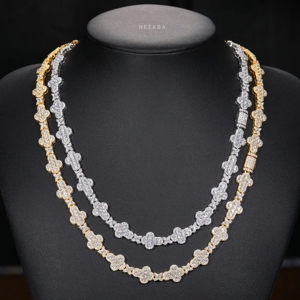 สร้อยเพชรโมอิสขนาด10มม. สีเงิน925ประดับด้วยดาวลิงก์เทนนิส VVS Moissanite สร้อยคอสำหรับผู้ชายโซ่สุดหรูในชีวิตประจำวัน - Product Image 1