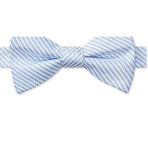 Cravatta a farfalla pre-annodata da uomo Tommy Hilfiger in seta blu Oxford a righe sottili, taglia regolare - Product Image 2