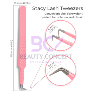 Jolie couleur rose avec texture de diamant de la plus haute qualité bon vendeur matériau en acier forme parfaite pince à épiler pour extension de cils - Product Image 2