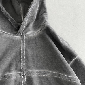 Sudadera Clásica para Hombre con Lavado Ácido, Corte Holgado, Estilo Urbano, Forro Polar Grueso, Bolsillo Tipo Canguro, Puños Acanalados, Sudadera Urbana de Invierno - Product Image 4