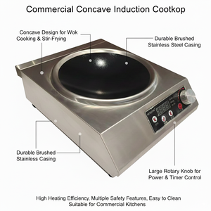 Benchtop kompor listrik tanpa Gas, kelas atas dengan kontrol kenop, kompor induksi komersial, kompor listrik tanpa Gas - Product Image 4