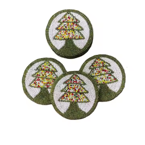 Eco-Friendly Handmade Beaded Drink Coasters in Bulk High-End Beaded Coaster Set for <b>Party</b> and Festive Use by MD Handicrafts - Product Image 4