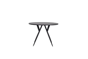 Modern Round Black <b>Dining</b> <b>Table</b> with Cross Metal Legs - Minimalist Circular Kitchen <b>Table</b> for Cafe & Home - Nordic Style Bistro - Product Image 2