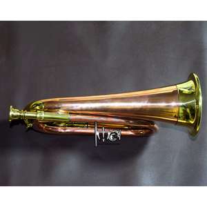 Bugle en cuivre et laiton de l'époque de la guerre civile, laqué or, Flugelhorn - Product Image 5