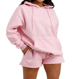 Conjunto de Sudadera con Capucha y Pantalones Cortos para Mujer, Estilo Moderno, Invierno, Color Sólido, Personalizable, Ligero y Transpirable - Product Image 6