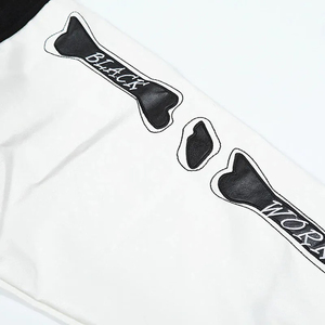 Chaqueta de calle estilo Skelton OEM para hombre, chaqueta universitaria de lana personalizada de calidad superior con cuello levantado, manga larga, cálida y transpirable - Product Image 3