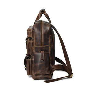 Sacs à dos en cuir véritable personnalisé à la mode pour hommes voyage sac à dos en cuir de grande capacité pour les affaires - Product Image 4