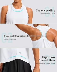 Camisetas Deportivas de Tirantes para Mujer, Estilo Racerback, para Yoga, Ajuste Holgado, Talla XS, Tejido de Punto, Logotipo en la Parte Delantera - Product Image 5