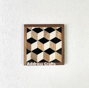 Posavasos de madera ecológico, diseño estándar, mesa de comedor, decoración, posavasos, patrón triangular, taza de té, posavasos de madera para uso en el hogar y la Oficina - Product Image 3