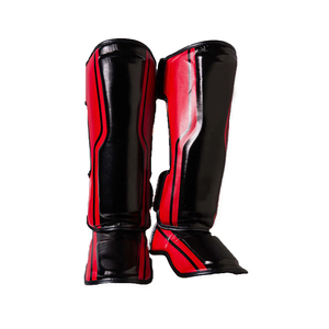 2024 plus haute qualité en cuir véritable MMA coup de pied boxe protège-tibia cou-de-pied protecteur de jambe pour l'entraînement au combat d'arts martiaux - Product Image 6