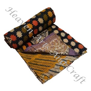 Kantha <b>Quilt</b> Gudari Kantha <b>Quilt</b> Gudari Hot Selling Wholesale Gold Supplier GD1097 <b>Handmade</b> Kantha <b>Quilt</b> Cotton Printed Indian - Product Image 4