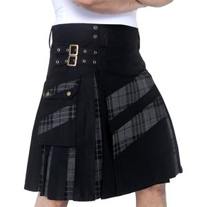 Jean classique en coton pour homme, kilt utilitaire avec bretelles réglables, plusieurs poches et coutures renforcées pour plus de durabilité - Product Image 5