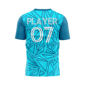 Ropa personalizada para juegos 100%, camisetas de fútbol de poliéster, cuello en V, precio bajo, impresión de transferencia por sublimación de alta calidad, nuevas camisetas con patrón - Product Image 3