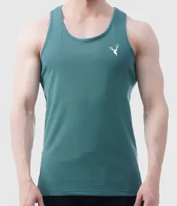 Breathable Custom Logo Polyester Sleeveless Shirt Running Muscle Workout Bodybuilding GYM Wear Men's tank tops