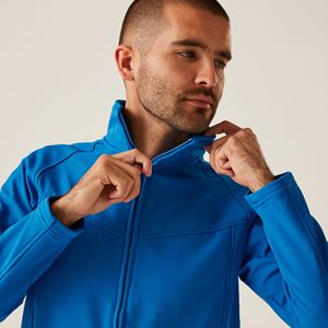 Veste Softshell Bleue Respirante et Coupe-Vent de Haute Qualité avec Logo OEM Personnalisé 2026, Col Montant, Veste d'Hiver pour Hommes pour Activités de Plein Air - Product Image 6