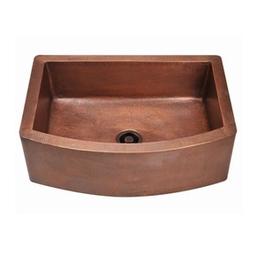 Delantal delantero de lujo con diseño martillado envejecido de alta calidad, fregadero de cocina de cobre de granja, fabricante directo, lavabo de Metal para Cocina - Product Image 1