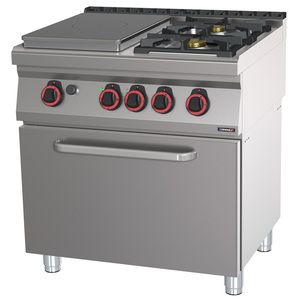Table de cuisson à gaz GN 2/1 HP 80 à 2 brûleurs avec plaque électrique statique intégrée - Product Image 1