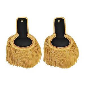 Planches d'épaule en fil de fer doré Épaulettes à franges dorées Uniformes de fanfare - Product Image 1