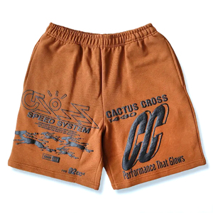 2025 OEM Wholesale Rate Custom Design Hot Style Heavyweight Comfort Knit French Terry Cotton Puff Print <b>Men</b> <b>Shorts</b> - Product Image 1