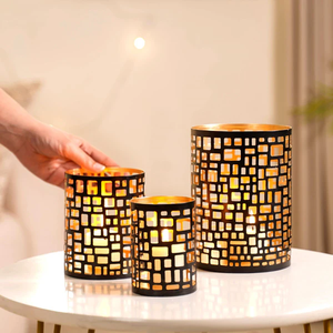 Set of 3 Metal Votive Candle Holder for Home Decoration Accessories candle <b>jar</b> lantern lighting accessories - Product Image 2