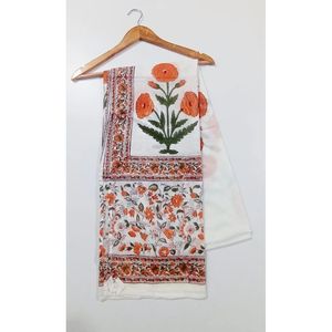 Bagru Hand Block Cotton Poplin Yellow Luxury Ethnic Embroidered Floral and Solid Printed Dupatta Party Wear New Arrival Design - Product Image 3