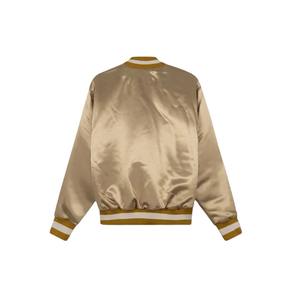Chaqueta de satén de seda brillante con letras al por mayor de último diseño chaqueta de bombardero universitaria para mujer bordada con logotipo personalizado - Product Image 2