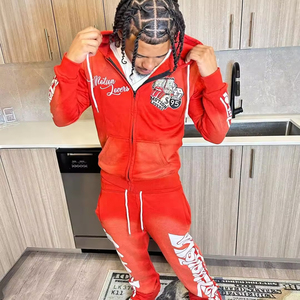 ชุดวอร์มผ้าคอตตอนโอเวอร์ไซส์ชุดวอร์มกางเกงสเวตเตอร์และชุดมีฮู้ดผ้าคอตตอน100% ออกแบบได้ตามต้องการ - Product Image 5