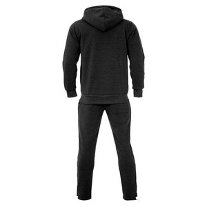 Conjunto Deportivo de Invierno Personalizado de Alta Calidad para Hombre, Dos Piezas, con Pantalones Jogger de Color Sólido y Sudadera con Cierre de Cordón - Product Image 3