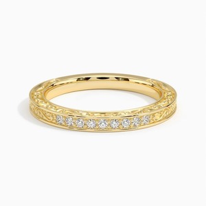 Vintage Classic Woman Lab Grown VVS Diamond Floral Gold 14K Rose White Yellow Gold Stackable Luxury Wedding Band Custom Made for - Product Image 5