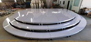 Support de table en métal doré onirique Socles d'événements Table à gâteau ronde en verre Tables à gâteaux en acier inoxydable pour événements de fête de mariage - Product Image 3