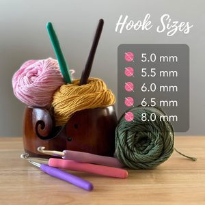Grand bol en fil et support de fil avec ensemble de 5 crochets-Bols en fil de qualité supérieure pour le tricot et le crochet, rangement au crochet - Product Image 3