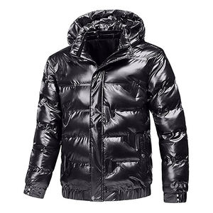 Veste bouffante pour hommes de qualité supérieure couleur noire grande taille fermeture éclair coton remplissage mode porter veste bouffante pour adulte - Product Image 1