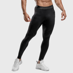Leggings OEM de fábrica para hombre, para gimnasio, yoga, entrenamiento deportivo, de secado rápido, transpirable, con cierre de cordón y logotipo en la cintura - Product Image 6