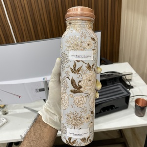 Eco-Friendly 1000ml/33.84oz Copper Water <b>Bottle</b> with Enamel Finish Portable for Home Office & Outdoor Use. IEI 20 - Product Image 5