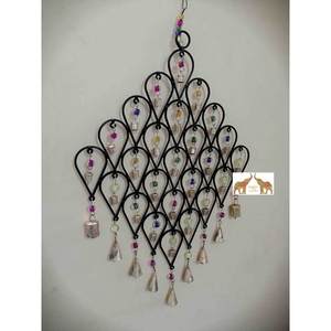 Indian Handcrafted Metal Wall <b>Decor</b> Bohemian Tear Drop Antique Bells Indoor Outdoor Hanging for Home or Restaurant <b>Decor</b> - Product Image 4