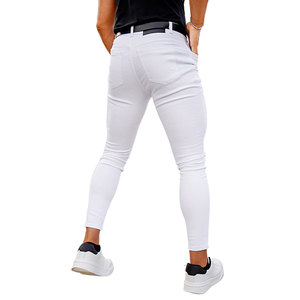 กางเกงยีนส์ผ้าฝ้ายสแปนเด็กซ์สีขาวสำหรับผู้ชายกางเกงกลางแจ้งผ้าสแปนเด็กซ์ผ้าถักน้ำหนักเบา - Product Image 2